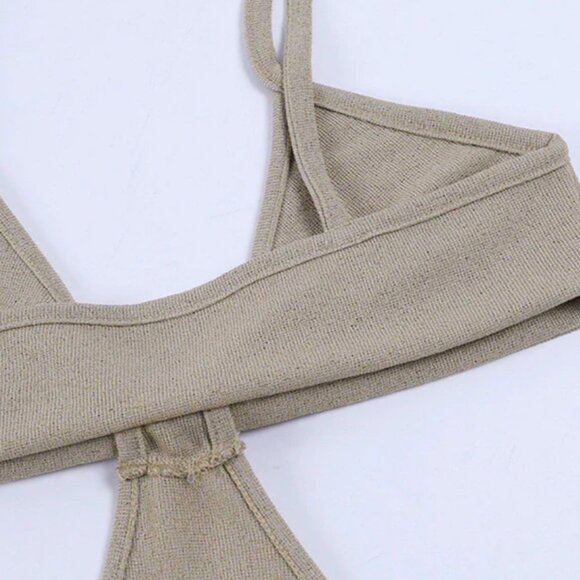 Bodycon Sexy Strappy Triangle Top Maxi Dress - Picture 13 of 15